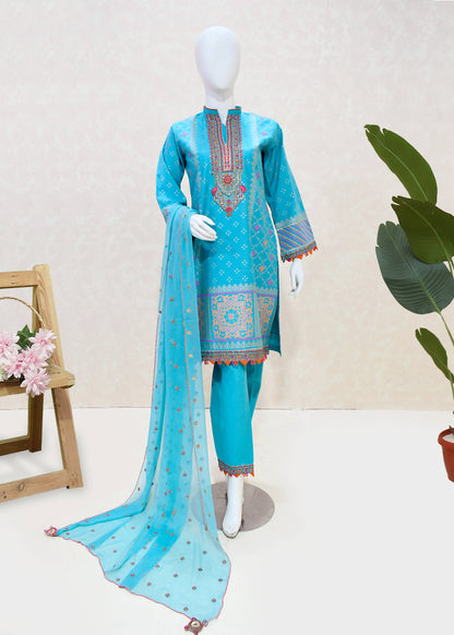 Blue Serenity Sapphire Embroidered Wear