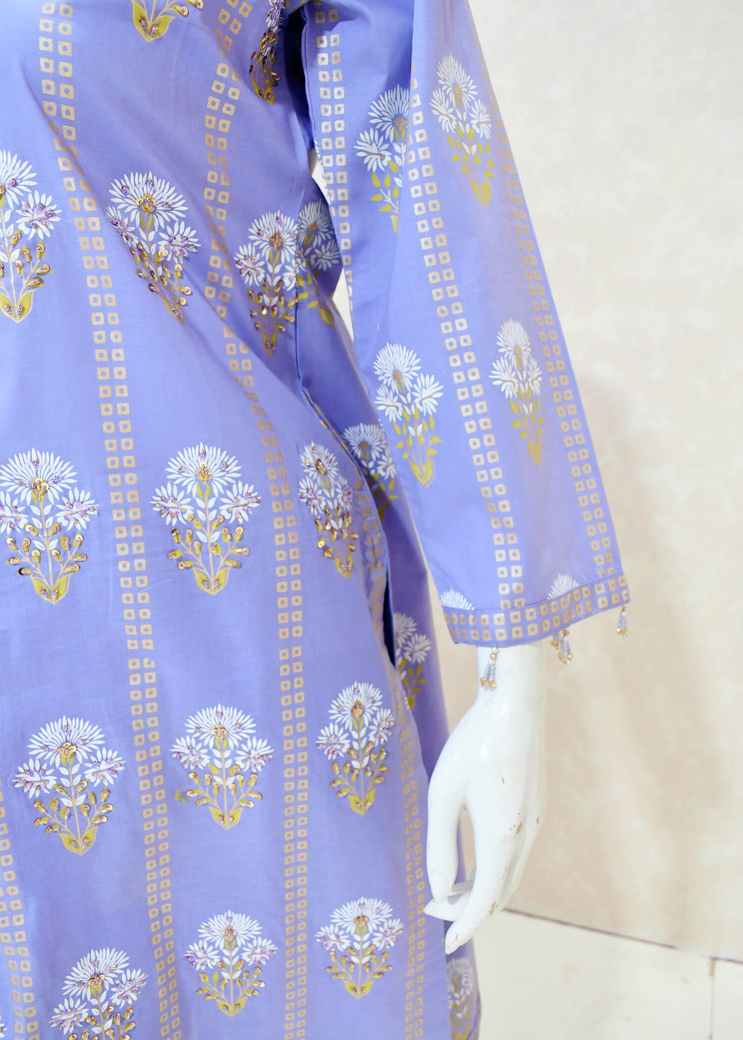 Lilac Khaadi Handwork Shirt