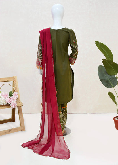 Majestic Mehndi Green Ethnic Attire