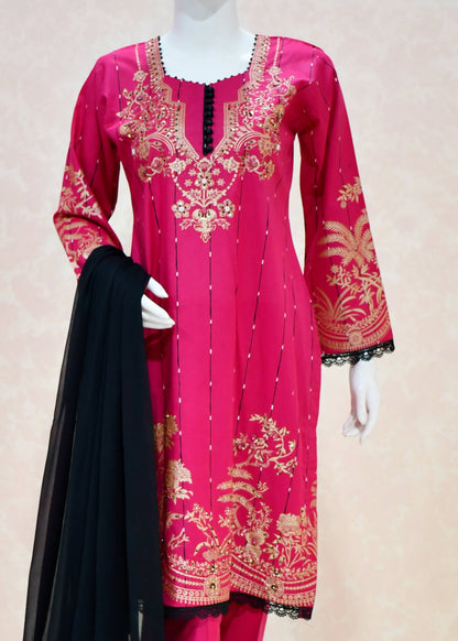 Royal Radiance Golden Printed Suit