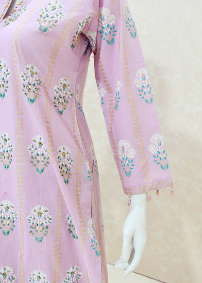 Magenta Khaadi Handwork Shirt