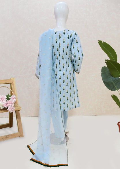 Sky Blue Tulip Digital Print Shirt