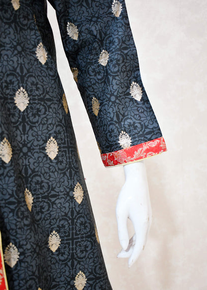 Black Angarkha Embroidered Shirt Trouser