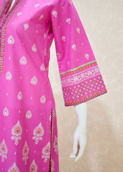 Shocking Pink Digital Print Booty