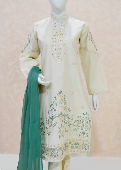 Teal Grace Floral Kurta Set