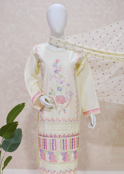 Parizaad Cream Lawn Suit