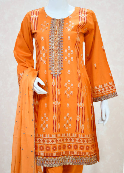 Burnt Orange Sapphire Print Casual Wear