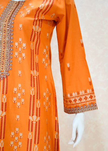 Burnt Orange Sapphire Print Casual Wear