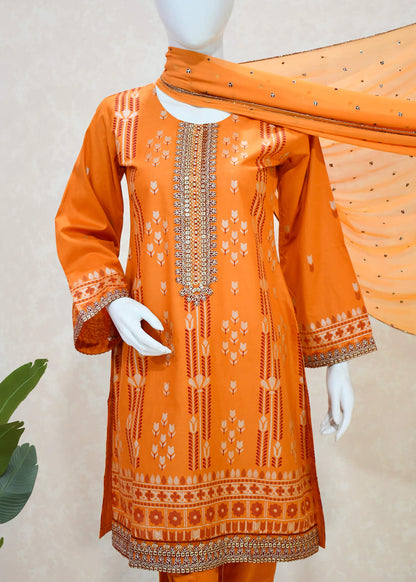 Burnt Orange Sapphire Print Casual Wear